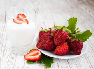 Strawberry  and yogurt
