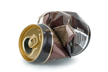 Crumpled beer can