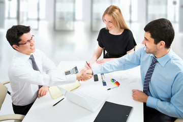 Handshake on business meeting