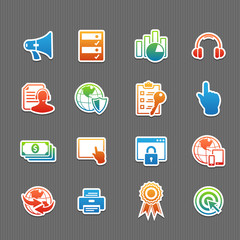 Web technology color icon set vector illustration
