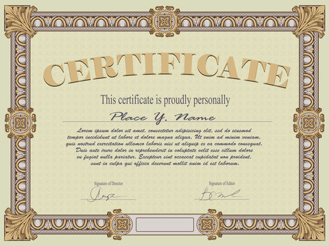 Vintage frame, certificate or diploma template