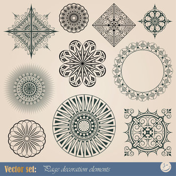 Vector decorative elements for decoration and design