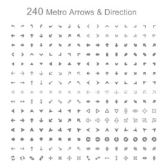 Fototapeta na wymiar Mono color Metro arrows and direction vector illustration