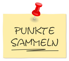 Zettel gelb Punkte sammeln
