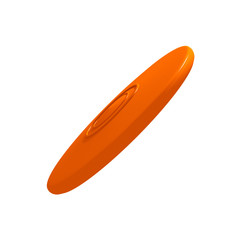 Orange flying disc (3D render).