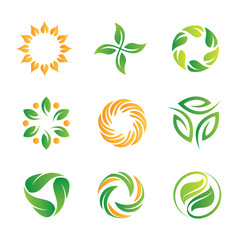 Nature loop logos and icons template