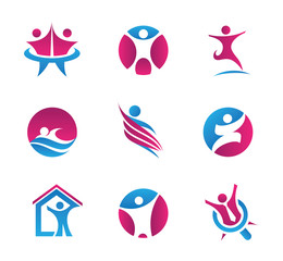 Abstract people logos and icons