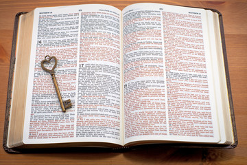 Keys to the Kingdom, key on the open bible