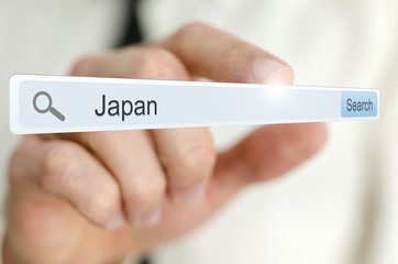Word Japan written in search bar