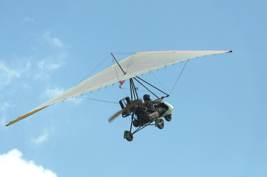 Hang-glider over  blue sky