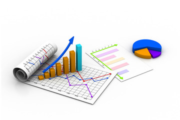 Business graph with chart