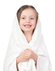 child in white towel