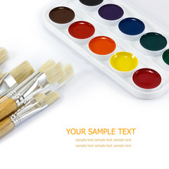Paints and brushes