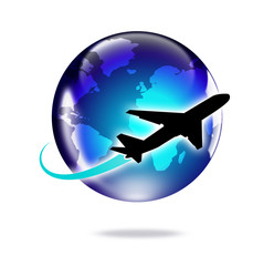 Airplane travel around the world