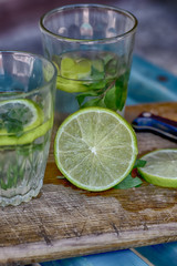 Fototapeta premium Cooling drink with a rum and lime