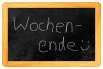 Wochenende auf einer Tafel