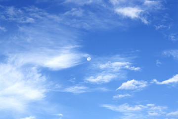 Blue sky with the moon
