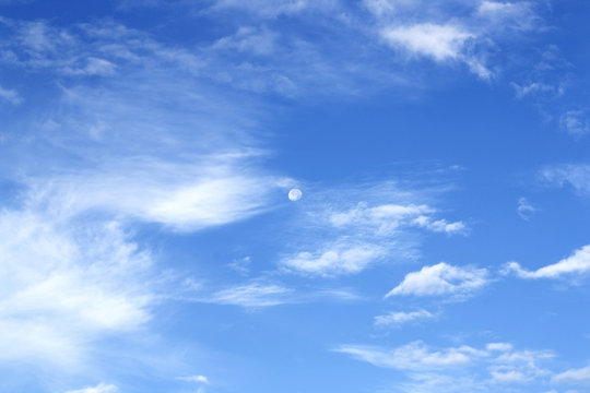 Blue sky with the moon