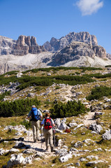 Naklejka premium Wanderer in den Dolomiten - Alpen