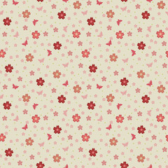 Seamless pattern of sakura blossoms.