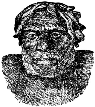 Head of Neanderthal man (Homo sapiens neanderthalensis)