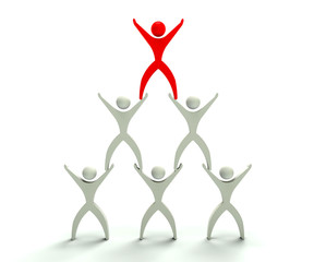 3d people human people sit in the pyramid