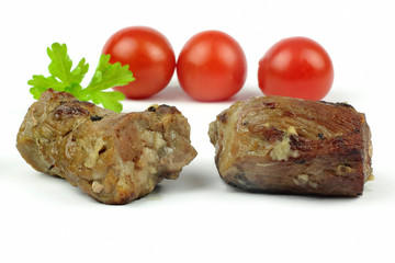 shashlik on the white background