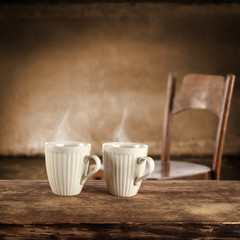 two cups of hot dink
