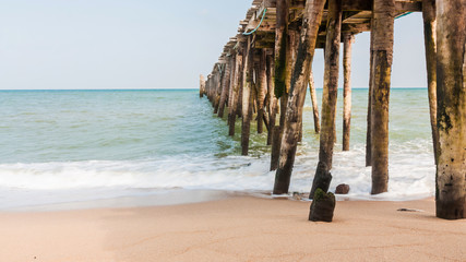 Wood jetty at beach