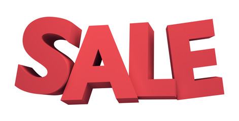 big 3D SALE word with clipping path