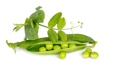 green peas isolated on white