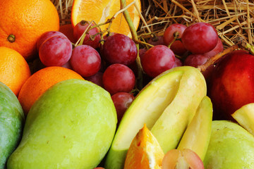 fresh various fruits.