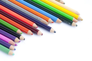 Fototapeta premium Color Pencils on Isolated White Background