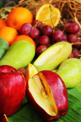 fresh various fruits.