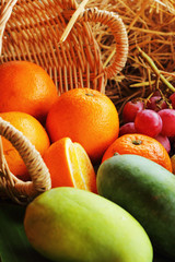 fresh various fruits.