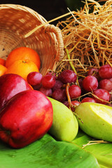 fresh various fruits.