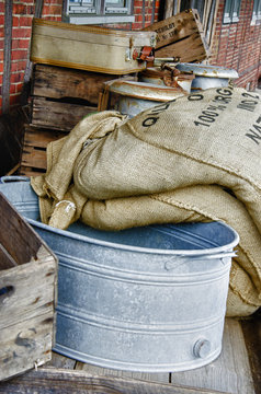 Vintage - Sieve and grain bags - HDR