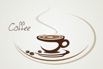 hot coffee , cafeteria , icon, business logo design