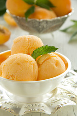 Homemade apricot ice cream.