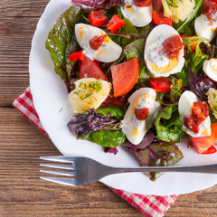 Salad with boiled egg
