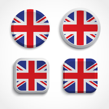 Britain flag buttons