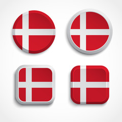 Obraz premium Denmark flag buttons