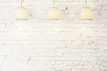 white wall with lamps