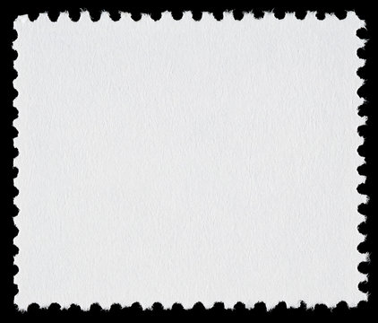 Blank Postage Stamp on Black Background