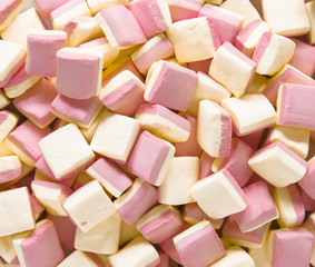 Background texture made of many marshmallows