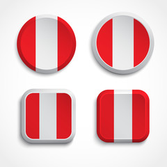 Peru flag buttons