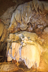 Stalagmite and stalactite at National park in Thailand