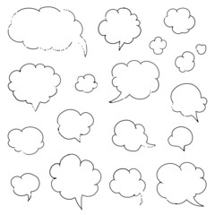 Vector Illustration of Hand-drawn Speech Bubbles