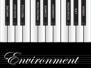 Fototapeta premium Conceptual environment piano piano word cloud