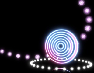 Obraz premium 3d graphic of a magic Dollar symbol on disco lights background